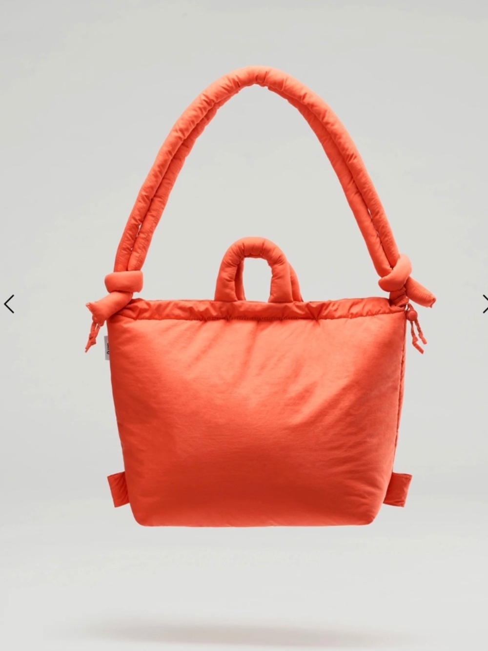 Padded Coral Tote Bag with Knotted Handles